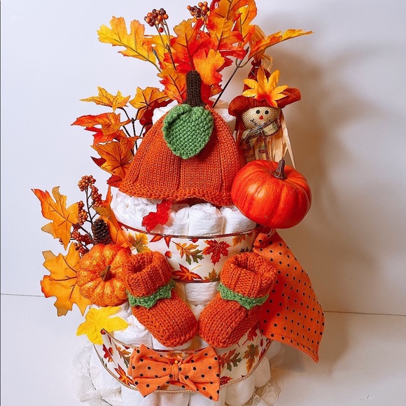 Harvest Diaper Cake Pumpkin Diaper Cake
